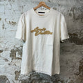 Louis Vuitton Embroidered Straw Logo T-shirt White Sz XL