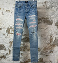 Amiri MX1 Pink Tye Dye Blue Denim Jeans Sz 31