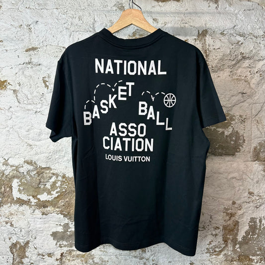 Louis Vuitton White NBA Logo Black T-Shirt Sz XL