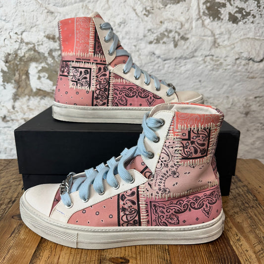 Amiri Pink Patchwork White High Sneaker Sz 9 (42)