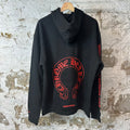 Chrome Hearts Red Horseshoe Web Black Hoodie Sz L