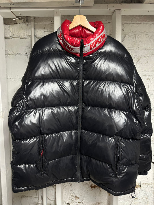 Supreme Reversible Neck Logo Puffer Jacket Sz XL