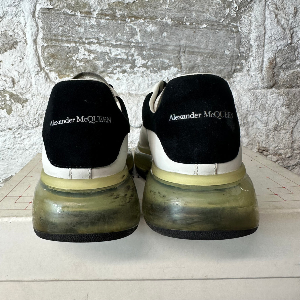 Alexander McQueen Black Tab White Clear Sole Sneaker Sz 9 (42)