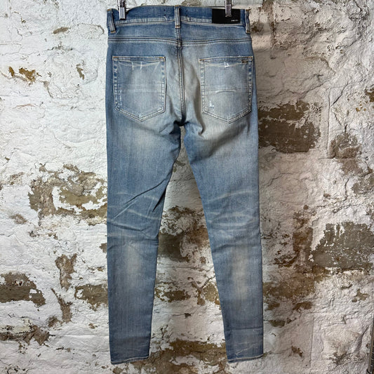 Amiri MX1 Brown Suede Blue Denim Jeans Sz 30