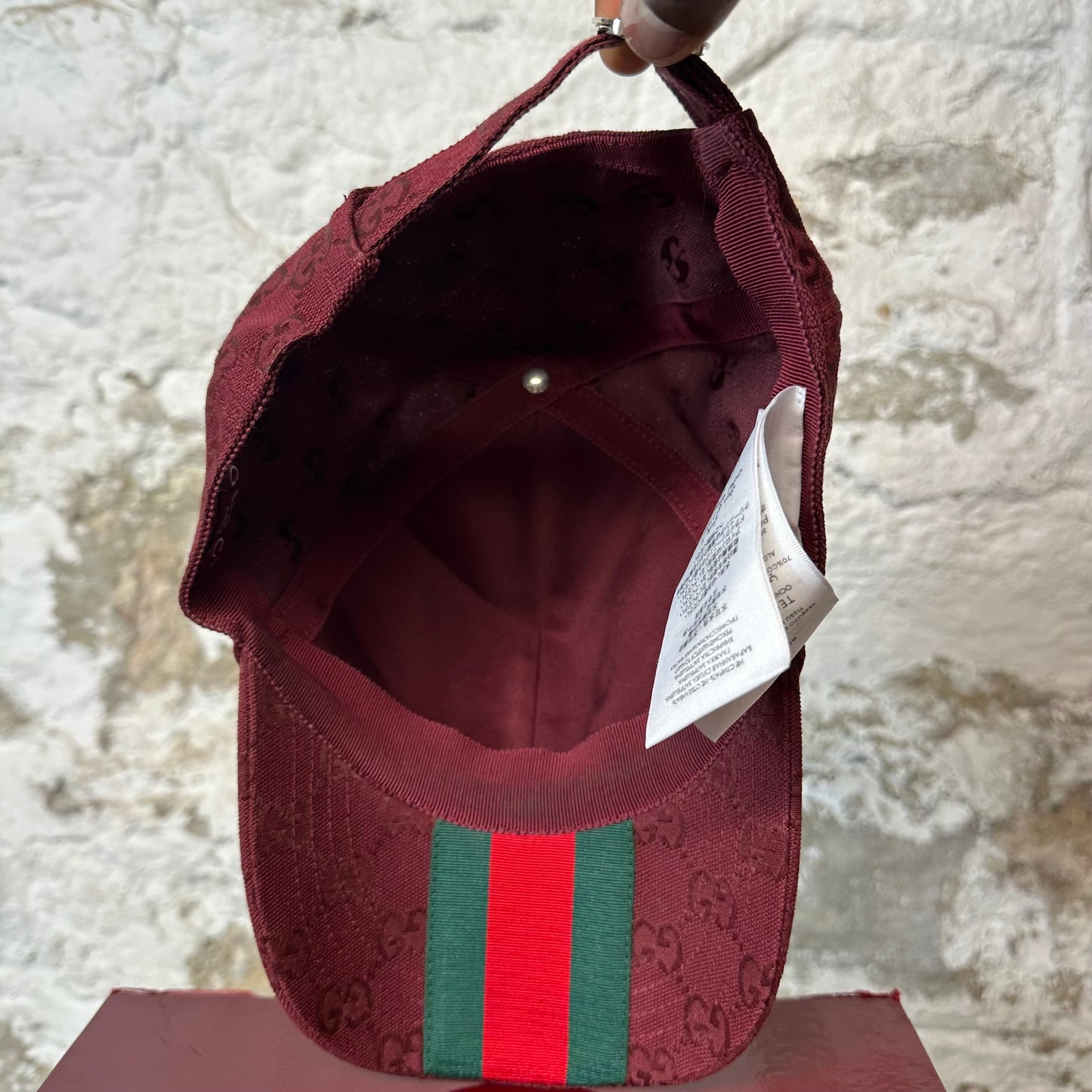 Gucci GG Monogram Burgundy Hat Sz M W/ Box