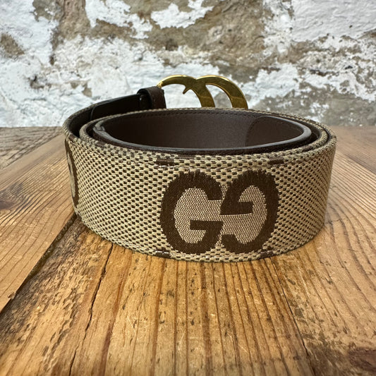 Gucci Brown GG Monogram Belt Sz (95/38)
