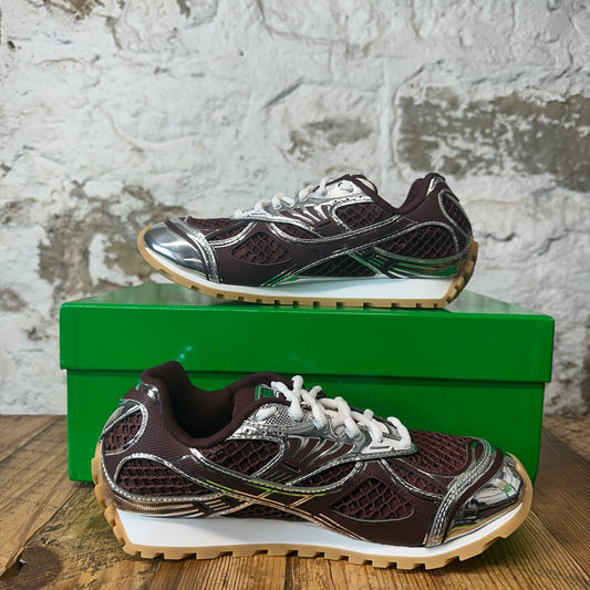 Bottega Veneta Burgundy Silver Orbit Sneaker Sz 6 (38) DS