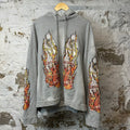 Who Decides War Stained Glass Flame Hoodie Gray Sz XL