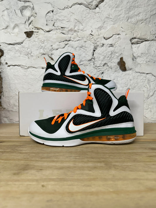 Nike Lebron 9 Miami Hurricanes Sz 11