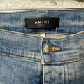 Amiri Green Camo Bones Blue Denim Jeans Sz 40