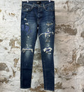 Amiri Purple Old English Spell Dark Blue Denim Jeans Sz 32