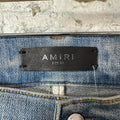 Amiri MX1 Camo Spell Blue Denim Jeans Sz 34