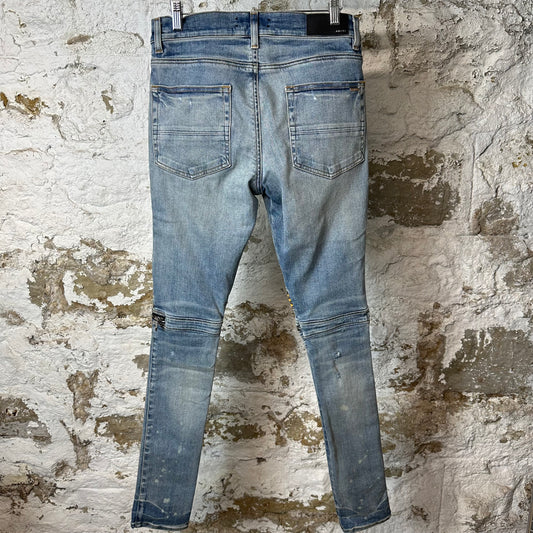 Amiri MX2 Brown Yellow Patch Blue Denim Jeans Sz 30