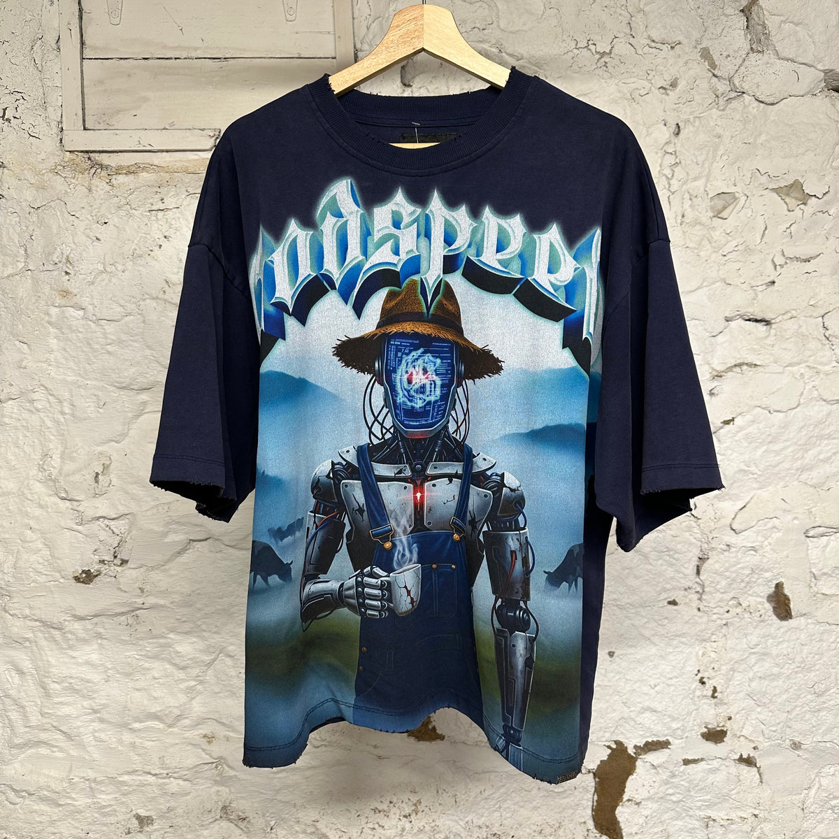 Godspeed Aura Farm Navy Blue T-Shirt Sz M