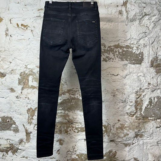 Amiri MX1 Green Suede Black Denim Jeans Sz 29