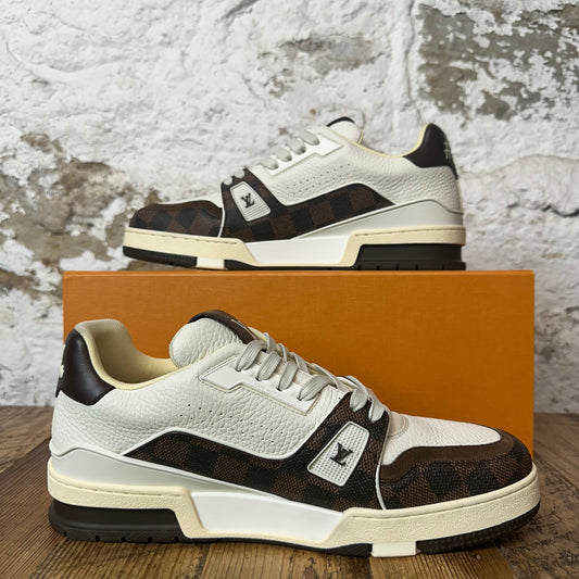 Louis Vuitton Brown Damier Cream Trainer Sneaker Sz 8.5 (7LV)