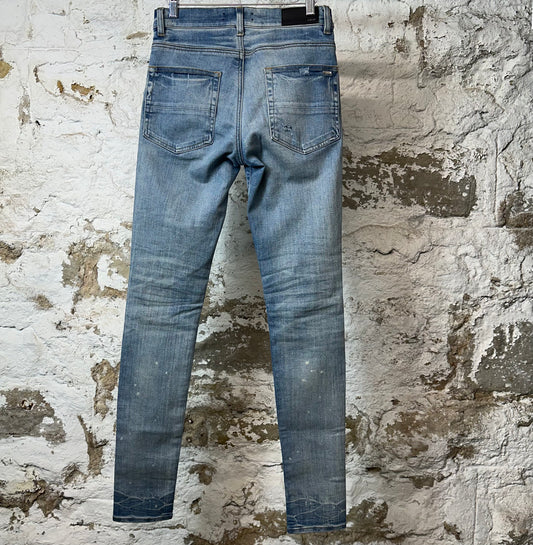 Amiri MX1 Blue Paisley Blue Denim Jeans Sz 29