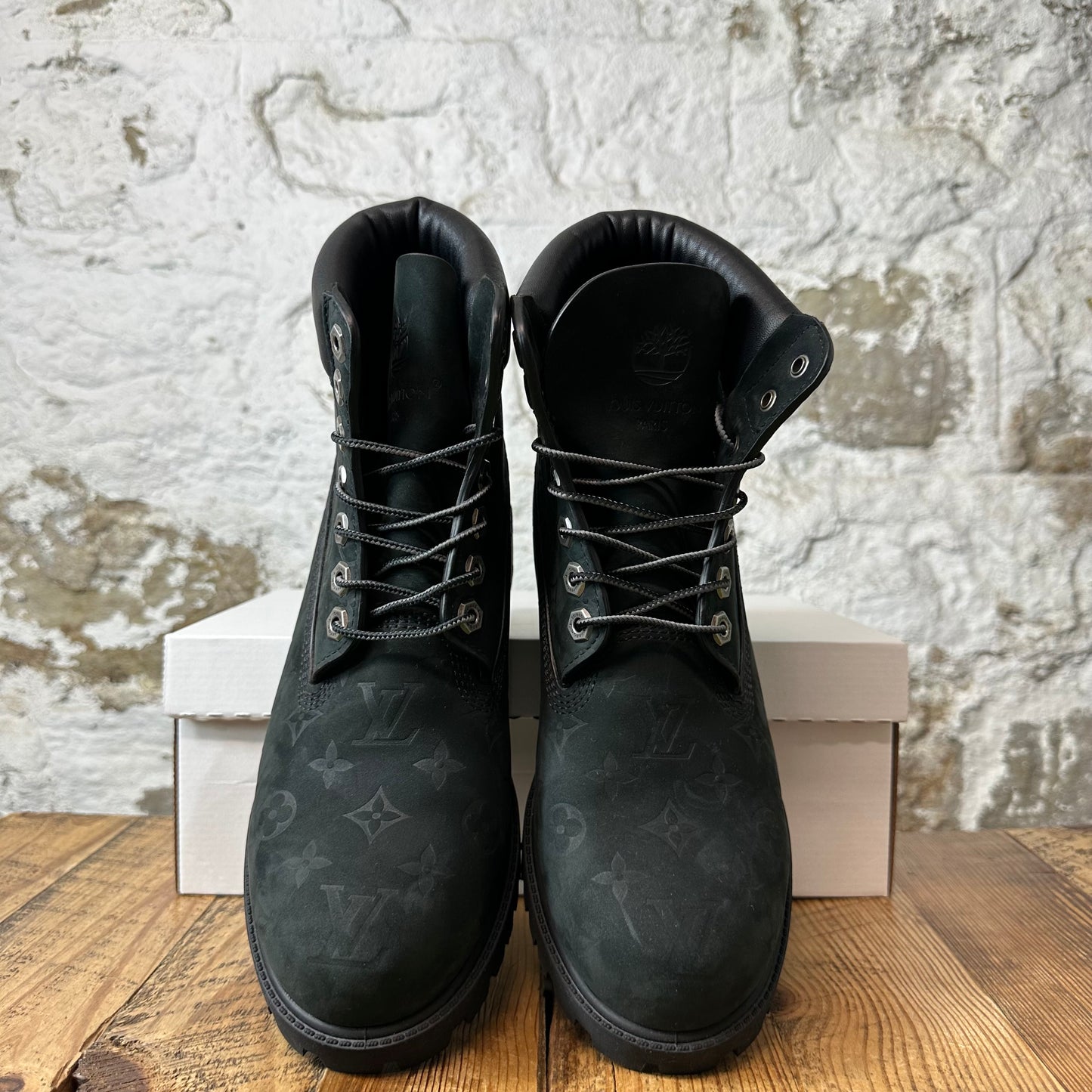 Louis Vuitton Black Monogram Timberland Boot Sz 9.5