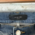 Amiri MX1 Plaid Dirty Blue Denim Jeans Sz 29