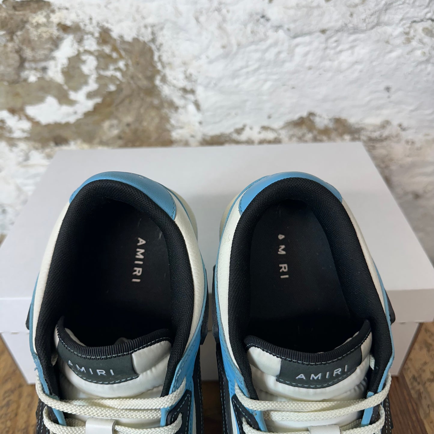Amiri Black Skeleton Blue White Sneaker Sz 9 (42)