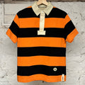 Gucci Orange Black Striped Polo Sz M
