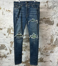 Amiri MX1 Green Plaid Flannel Dark Blue Denim Jeans Sz 36