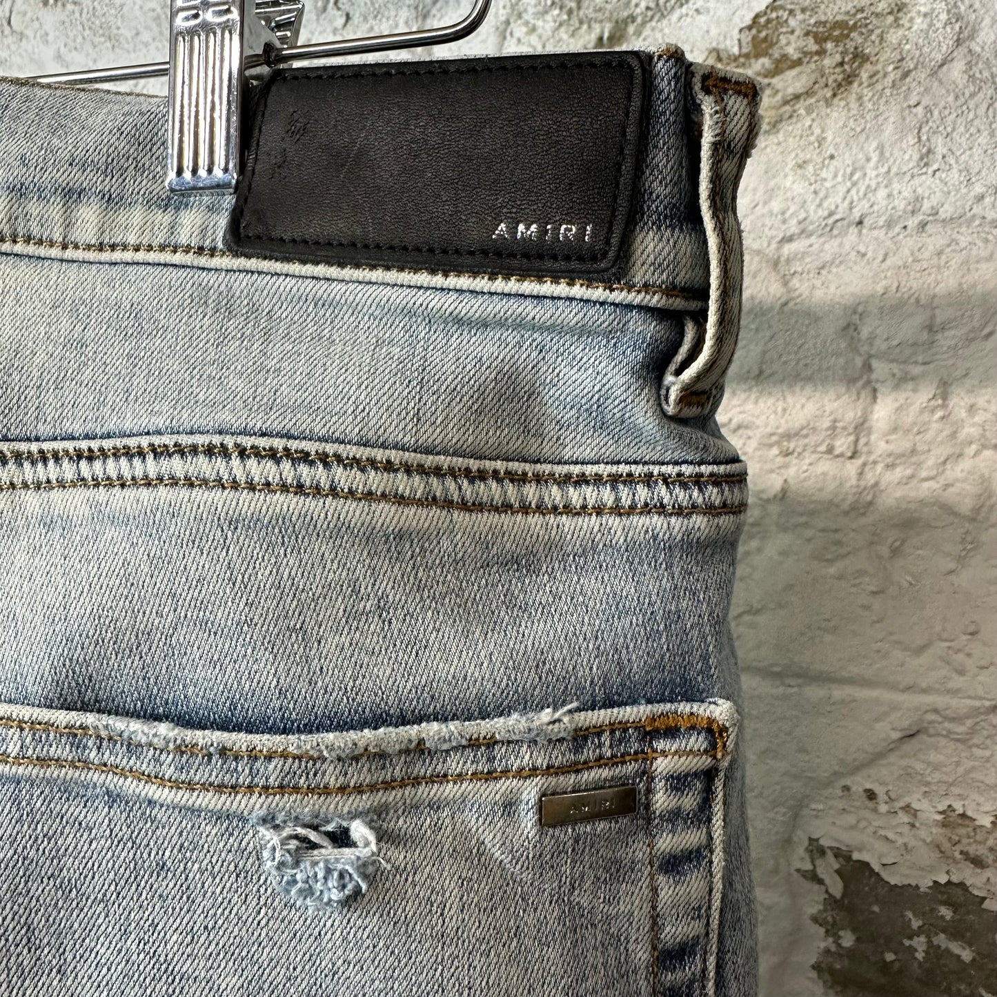 Amiri Plain Washed Blue Denim Jeans Sz 32