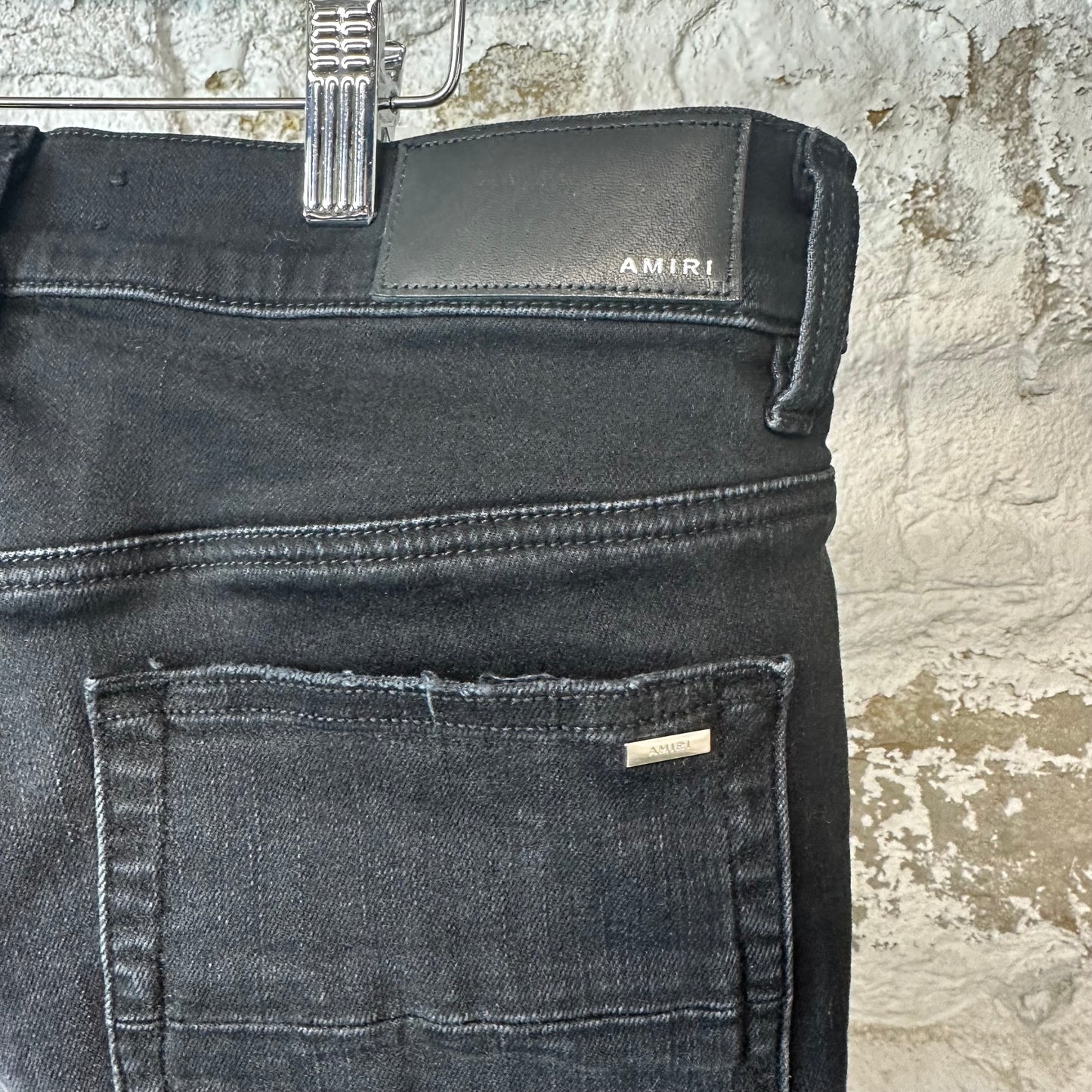 Amiri Distressed Faded Black Denim Jeans Sz 32