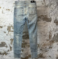 Amiri MX1 Tie Dye Patch Washed Blue Denim Jeans Sz 34