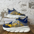 Versace Chain Reaction Blue Yellow White Sneaker Sz 10 (43)