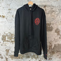 Chrome Hearts Red Horseshoe Web Black Hoodie Sz L