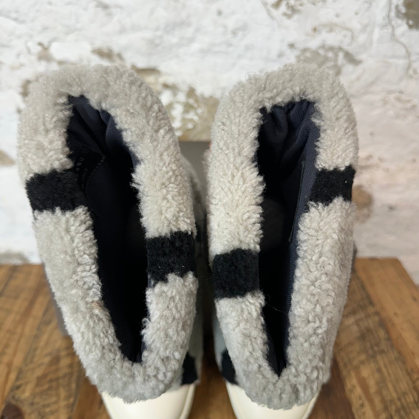 Rick Owens High Jumbo Puffer Pearl Zebra Milk Sneaker Sz 11.5 (44.5)