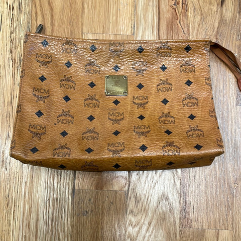 MCM Cognac Clutch/Pouch