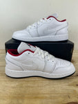 Air Jordan 1 Low White Gym Red Black Sz 4.5Y DS