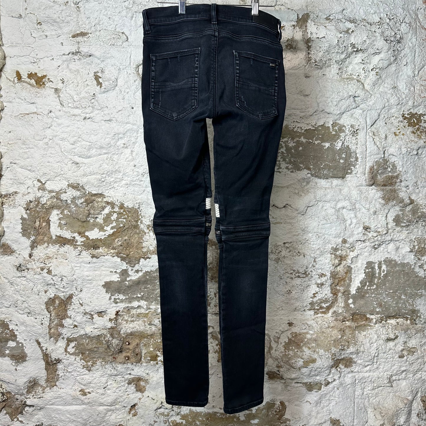 Amiri MX2 White Patch Black Denim Jeans Sz 29