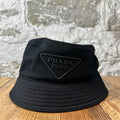 Prada Drill Black Bucket Hat Sz L