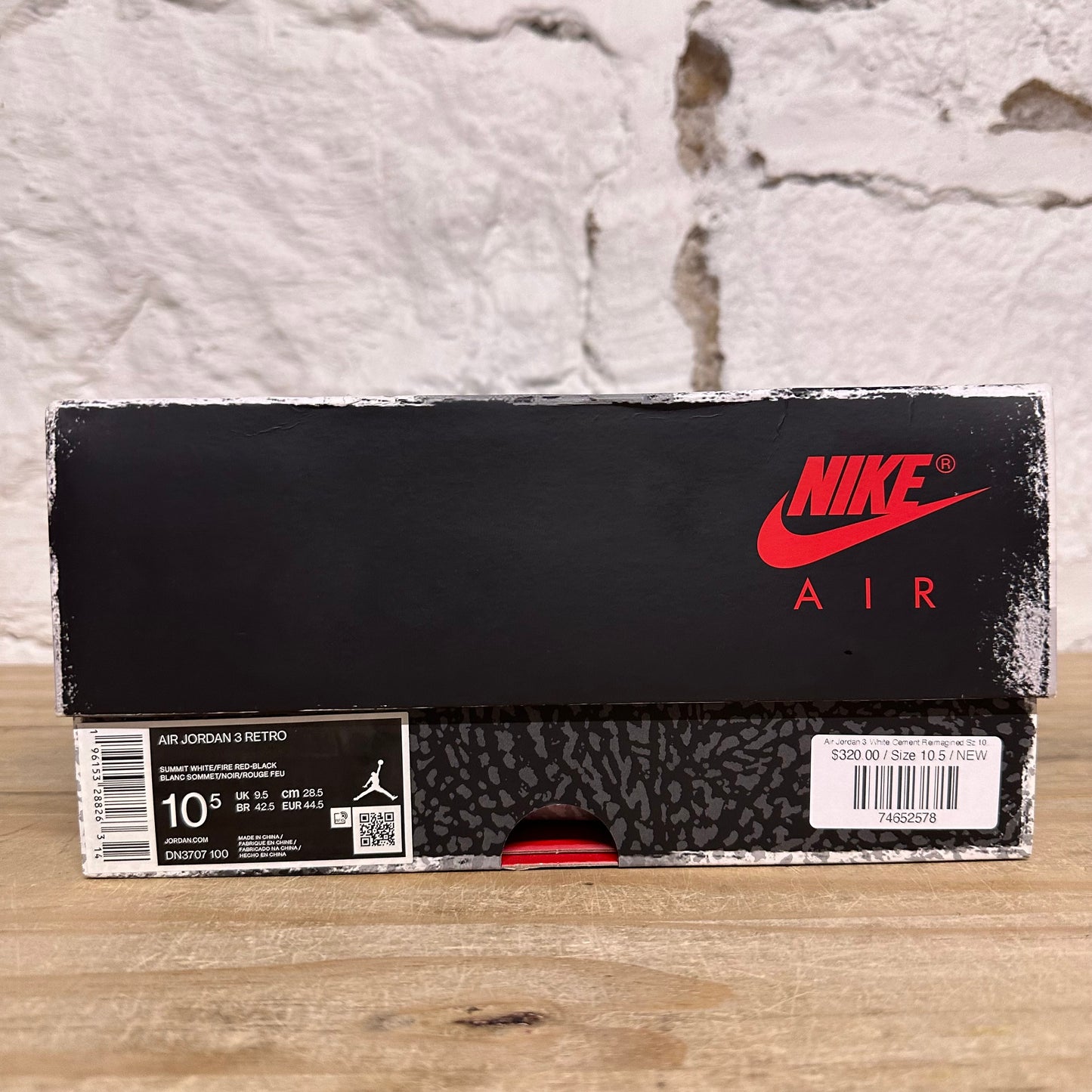 Air Jordan 3 White Cement Reimagined Sz 10.5 DS