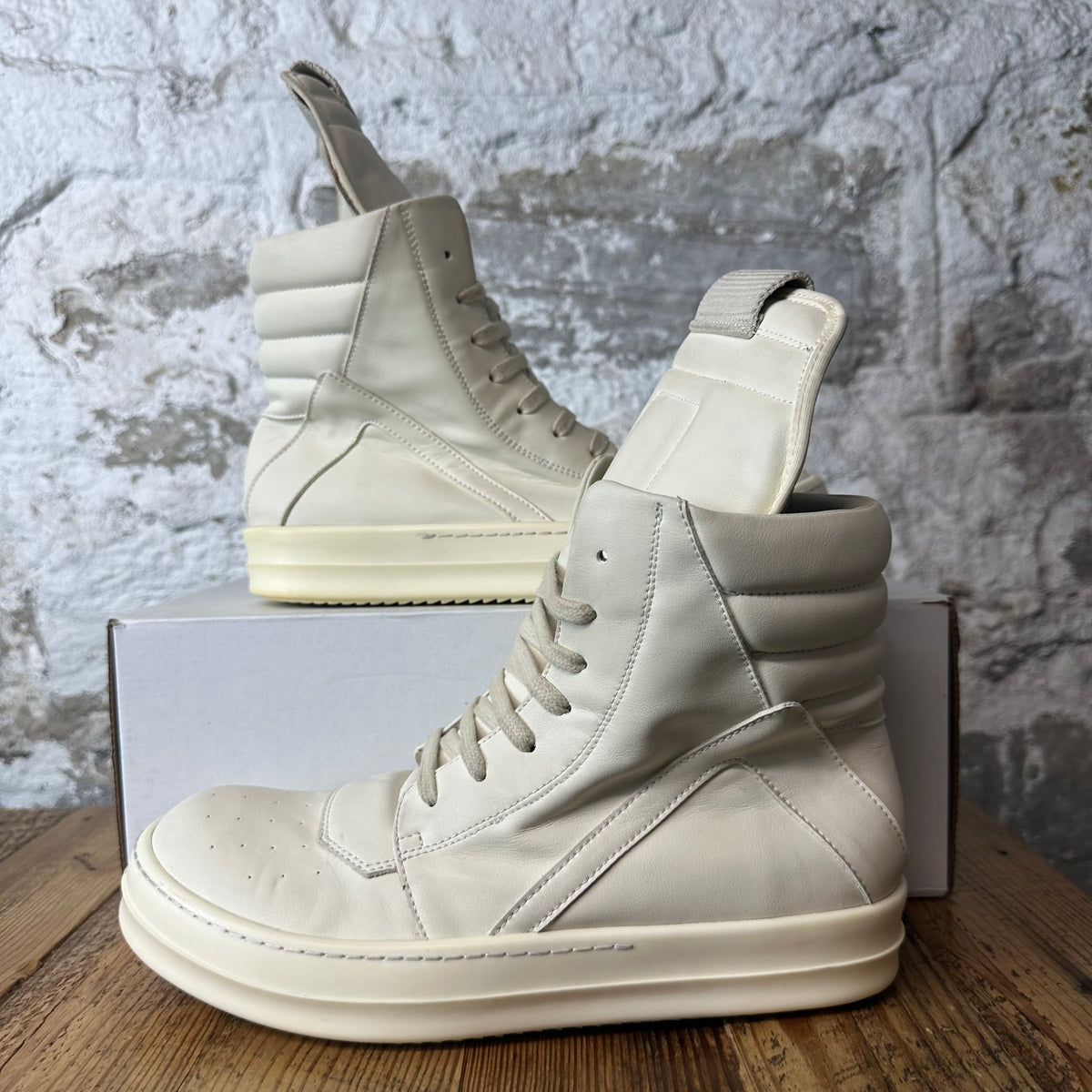 Rick Owens High Geobasket Milk Sneaker Sz 10 (43)