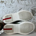 Prada Americas Cup Green Patent Grey White Sneaker Sz 9