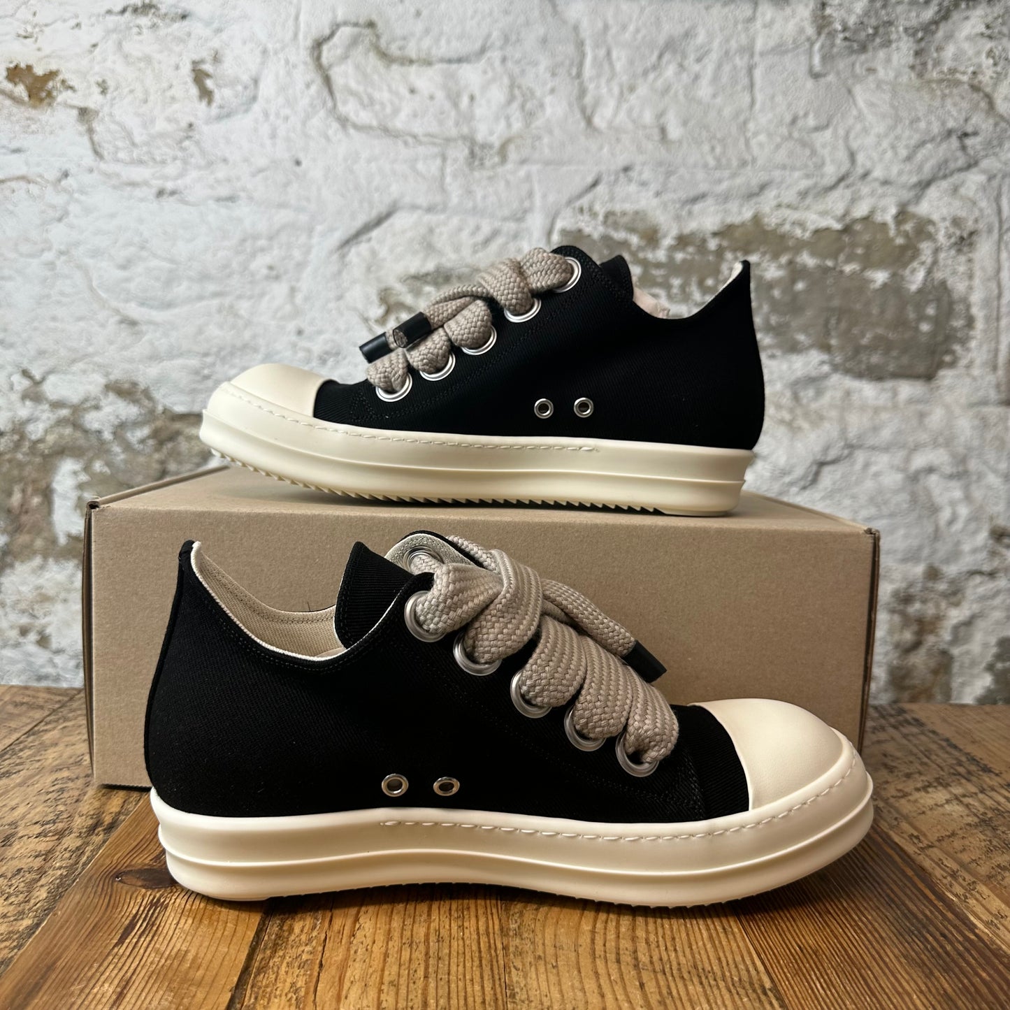 Rick Owens Jumbo Lace Black Milk Sneaker DS