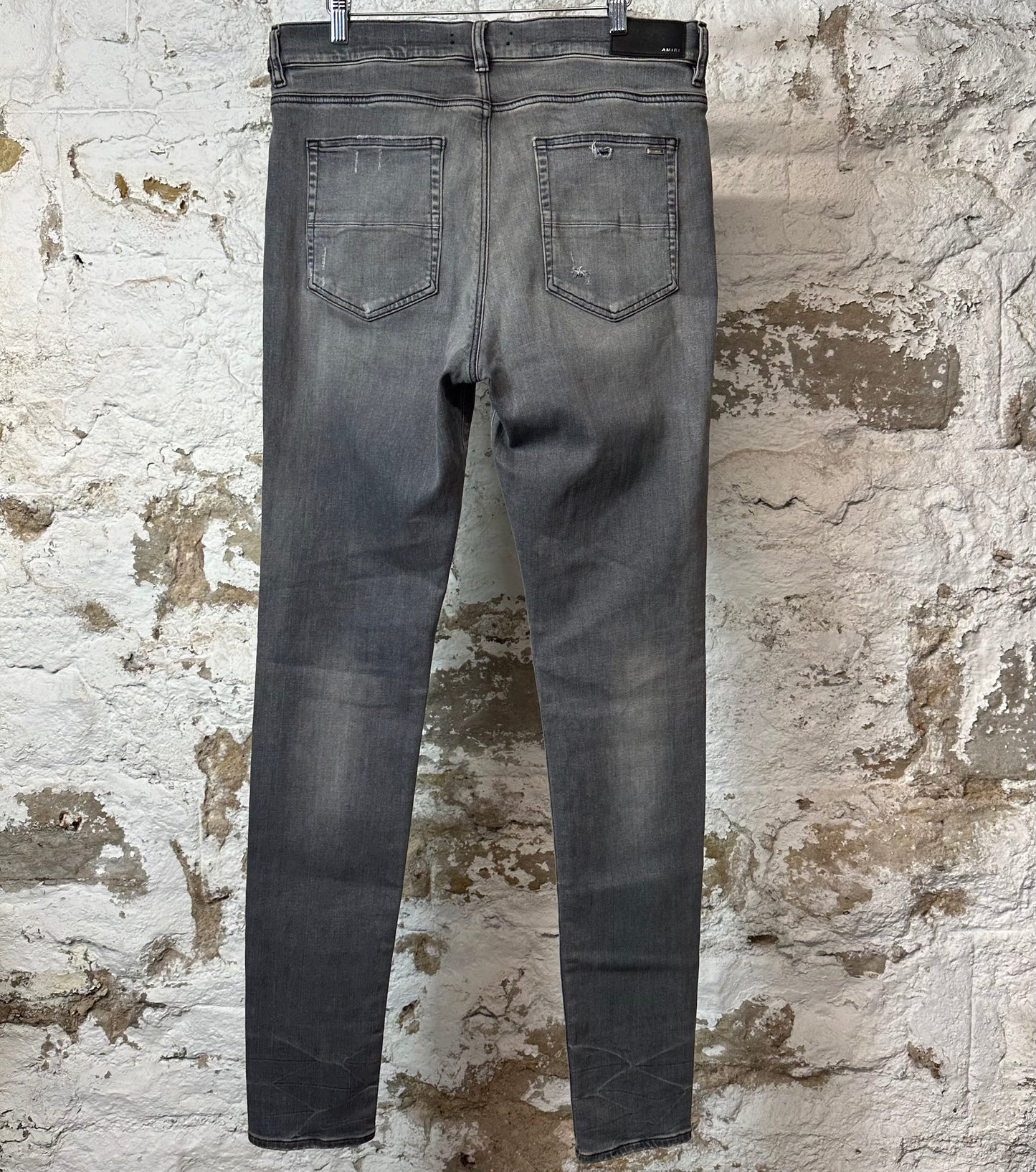 Amiri MX1 Neon Suede Grey Denim Jeans Sz 36
