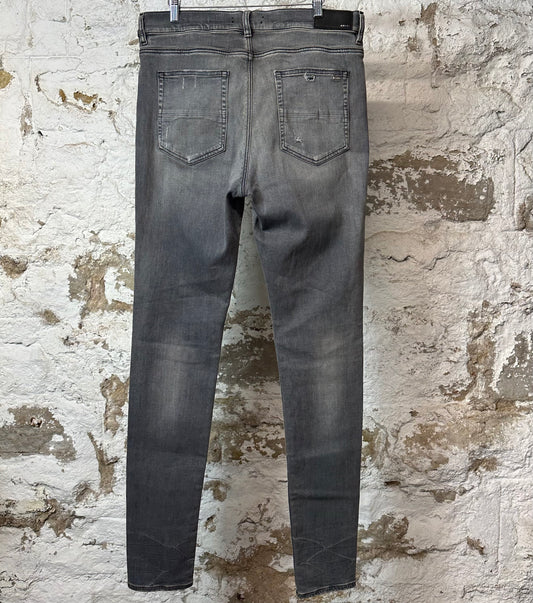 Amiri MX1 Neon Suede Grey Denim Jeans Sz 36