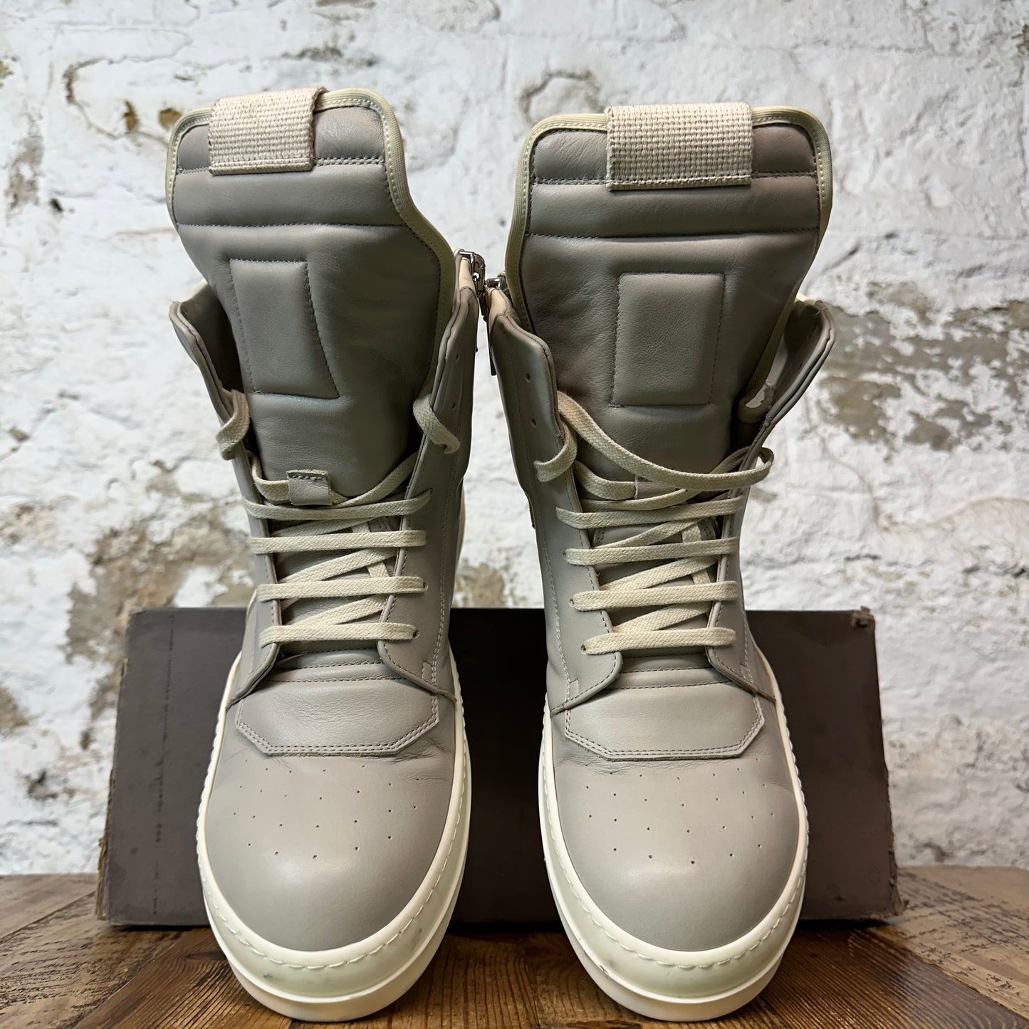 Rick Owens Geobasket Pearl Milk Sneaker Sz 9 (42)