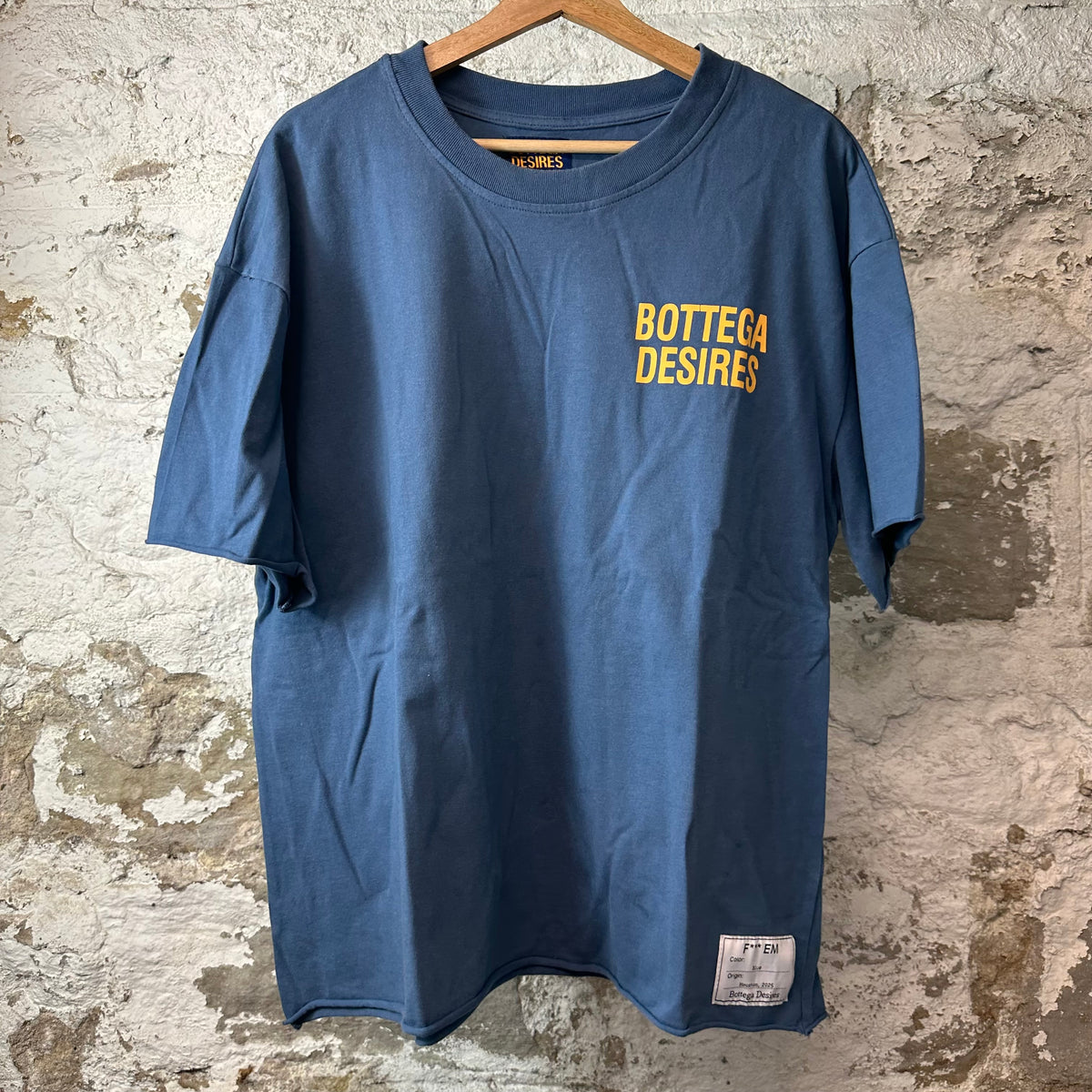 Bottega Desires F*** Em Blue T-Shirt Sz L