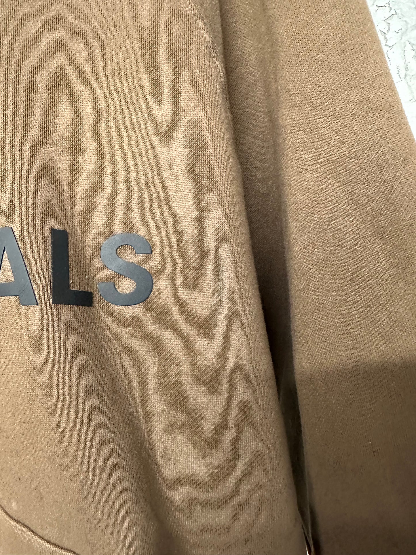Fear of God Essentials Brown Chest Logo Hoodie Sz XS