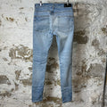 Amiri MX1 Blue Tan Mohair Blue Denim Jeans Sz 31