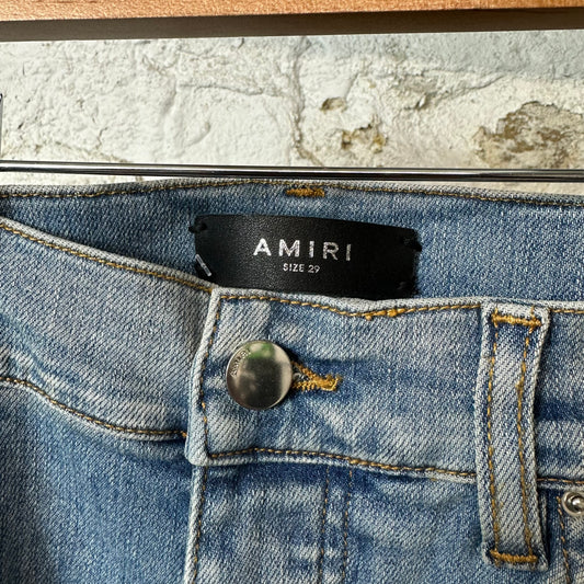 Amiri MX1 Red Suede Blue Denim Jeans Sz 29