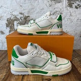 Louis Vuitton Green White Strap Trainer Sz 7.5 (6LV)