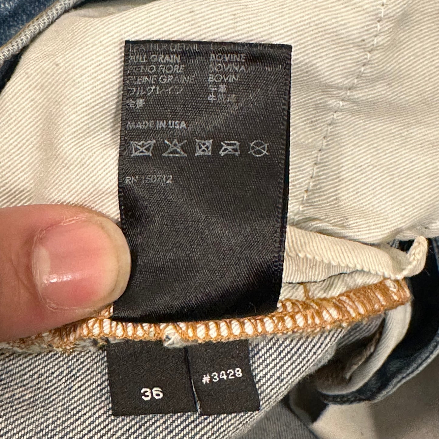 Amiri Camo Bones Blue Denim Jeans Sz 36