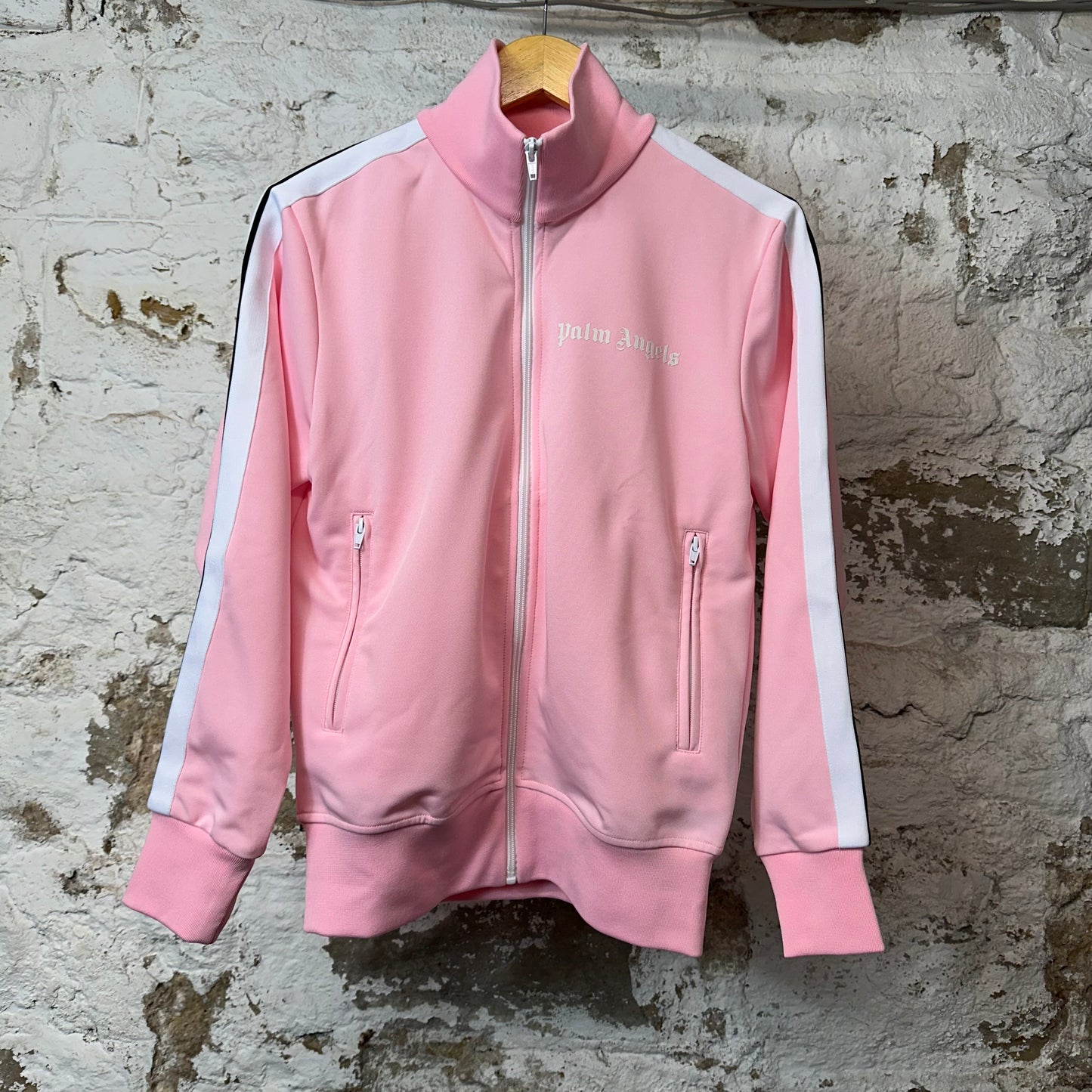 Palm Angels Pink White Track Jacket Sz S